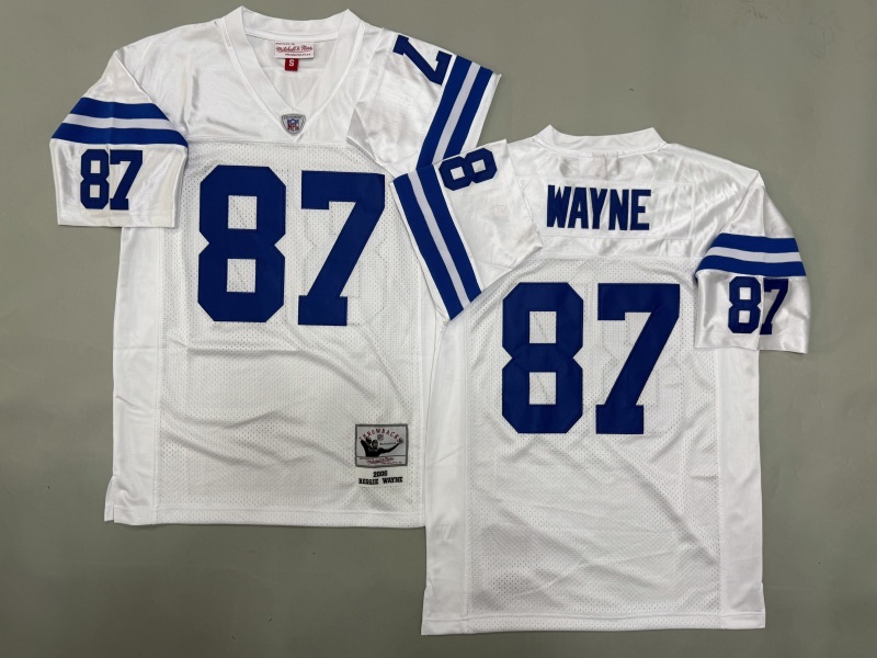 Men 2025 Indianapolis Colts #87 Wayne white Throwback Limited NFL Jersey style 001